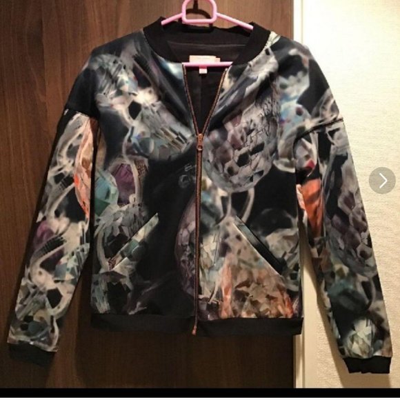 Ted Baker Glistening Gems Filzy Bomber Jacket Sweater size 2 nwot - Picture 1 of 15